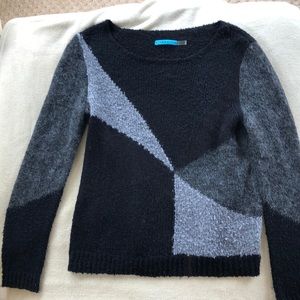 Black and grey geometric sweater